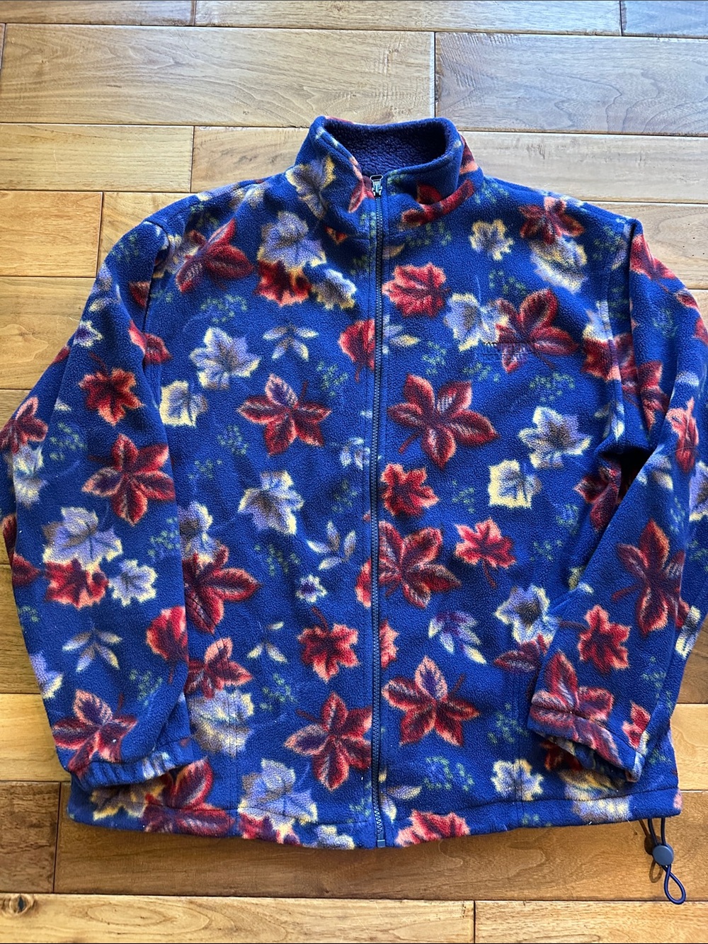 Vtg Northern Reflections all over print full zip fleece jacket Sz M